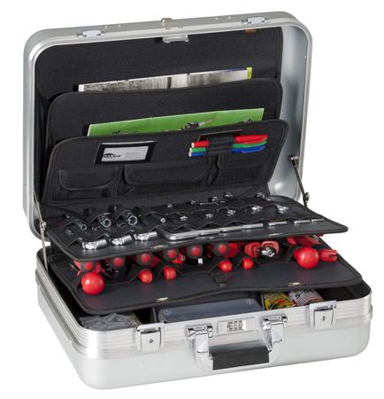 R7TOP GT Line Aluminium Tool Case with 2 Tool Boards & Combination Lock, 462 x 345 x 180mm