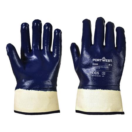 A302NARL Portwest Hand Protection Blue Cotton, Polyester Cut Resistant Gloves, Size 9, Nitrile Coating