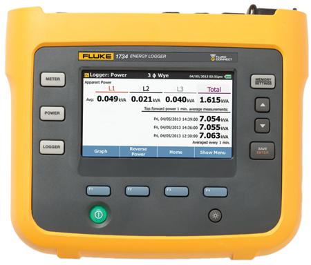 FLUKE-1732/EUS Fluke 1732/EUS Three Phase Power Energy Monitor & Logger, Bluetooth, USB A, USB Mini, Wi-Fi