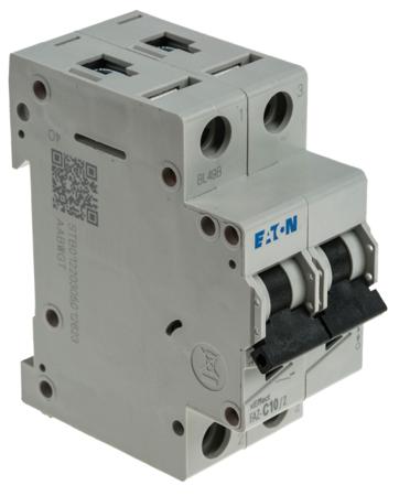 278756 FAZ-C10/2 Eaton xEffect MCB, 2P, 10A Curve C, 240 → 415V AC, 10 kA Breaking Capacity