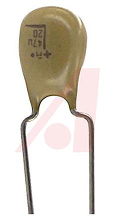 TAP476K020CCS KYOCERA AVX 47μF Electrolytic Tantalum Capacitor 20V dc, TAP Series