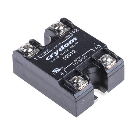 D2D12 Sensata Crydom 1-DC Series Solid State Relay, 12 A Load, Surface Mount, 200 V Load, 32 V Control