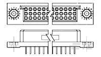 533287-4 TE Connectivity 53328 Series Vertical Board Mount PCB Socket, 105-Contact, 3-Row, 2.54mm Pitch, Through Hole Termination