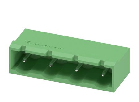 1766259 Phoenix Contact, 7.62mm Pitch, GMSTBA 2.5/ 4-G-7.62, 4 Way, Right Angle, Pluggable Terminal Block, Header, Through