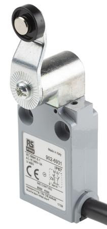 902-6931 IP67 Snap Limit Switch Roller Lever Die Cast Zinc Alloy, Thermoplastic, NO/NC, 240V