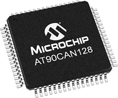 AT90CAN128-16AUR Microchip Technology , 8bit AVR Microcontroller, 16MHz, 128 kB Flash, 64-Pin TQFP