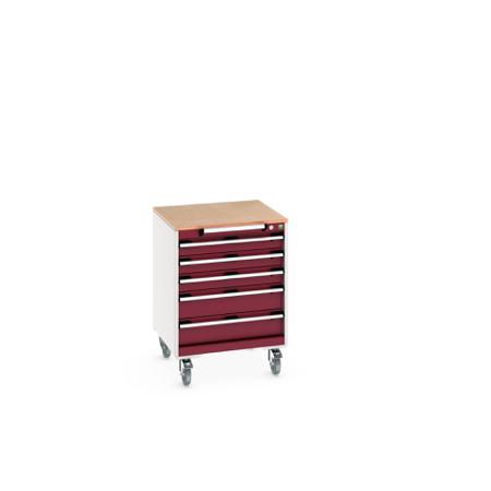 40402147-24V Bott, 5 Drawer Sheet Steel Floor Standing Storage Cabinet, 650 X 650 X 890mm