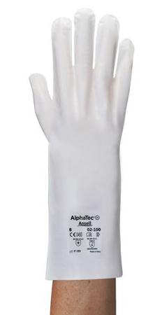 2100070 Ansell AlphaTec 02-100 White LLDPE Laminated Film Chemical Resistant Gloves, Size 7