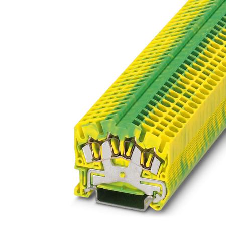 3031759 Phoenix Contact  STS 2.5-QUATTRO-PE Series Green/Yellow, Single-Level, Spring Clamp Termination