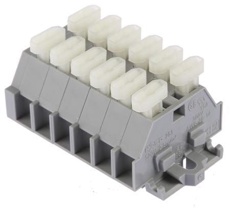 261-106-341-000 Wago 261-106/341-000, Non-Fused Terminal Block, 6 Way/Pole, 2.5 mm², Nylon, 500 V