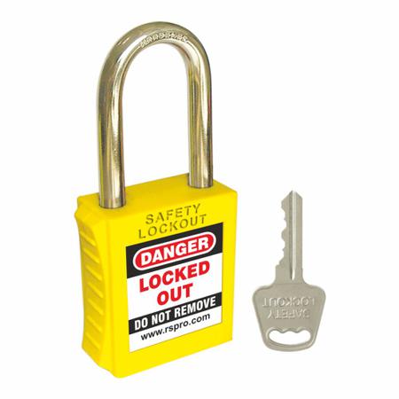 603-262 RS PRO Yellow 1-Lock ABS, Steel Safety Padlocks, 6mm Shackle, 46mm Attachment