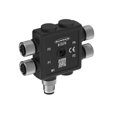 R50-4M125-M125Q-P Banner R50 Series Sensor Box, M12 5-pin, 4 port