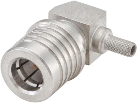 28S263-303N5 Rosenberger QMA Series, Plug Cable Mount, 50Ω, Solder Termination, Right Angle Body