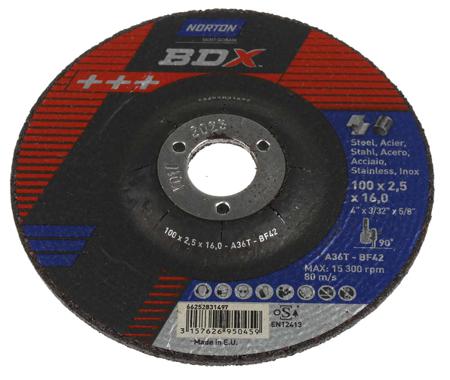 66252831497 Norton Cutting Disc Aluminium Oxide Cutting Disc, 100mm x 2.5mm Thick, P80 Grit, 5 in pack