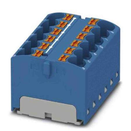 3273946 Phoenix Contact Distribution Block, 12 Way, 6mm², 32A, 450 V, Blue