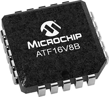 ATF16V8B-10JU Microchip , CPLD ATF16V8B Flash 8 Cells, 18 I/O, 8 Labs, 10ns, ISP, 20-Pin PLCC