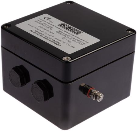 CEP121290PA CE-TEK , Polyester IP66 Junction Box M20, 4 Entry, 10 Terminal, 122 x 120 x 90mm, Black