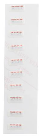 286-125 RS Pro Non-Reversible Temperature Sensitive Label, 116°C to 132°C, 4 Levels