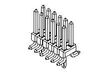 15-91-6105 Molex 71308 Series Vertical Surface PCB Header, 10 Contact(s), 2.54 mm Pitch, 2 Row, Unshrouded