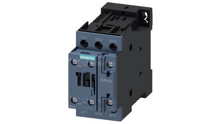3RT2028-1BB40 Siemens Sirius Innovation 3RT2 3 Pole Contactor, 3NO, 38 A (AC3), 18.5 kW (AC3), 24 V dc Coil