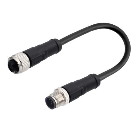 282-5425 RS PRO Straight Male 5 way M12 to Straight Female 5 way M12 Cable, 1m