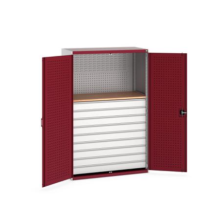 40022093-24V Bott 2 Door, 9 Drawer Sheet Steel Floor Standing Cupboard, 1300 X 650 X 2000mm