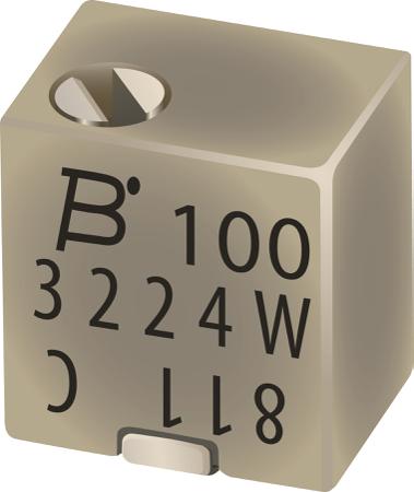 3224W-1-500E SMD Trimmer Potentiometer 0.25W Top Adjust Bourns, 3224