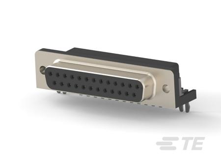 2311762-1 TE Connectivity 23117 25 Way Right Angle Board Mount D-sub Connector Receptacle, 2.77mm Pitch, with 4-40 UNC, Threaded