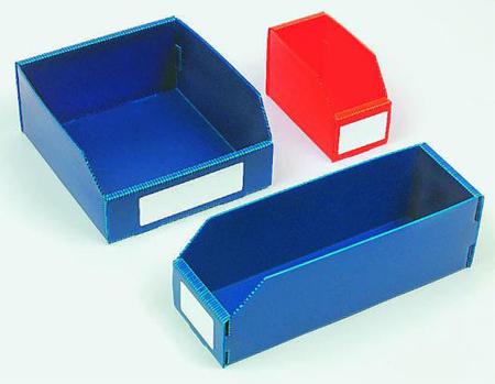 617-3176 RS Pro Blue PP Twinwall Storage Bin, 100mm x 75mm x 150mm