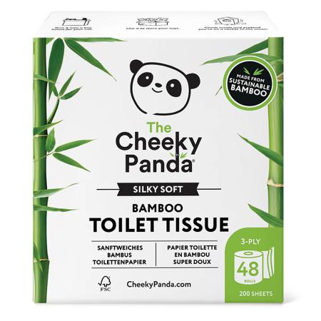 PFTOILT48 The Cheeky Panda Ltd 48 rolls of 200 Sheets Toilet Roll, 3 ply