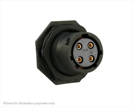 UTS712E4S Souriau Sunbank by Eaton Circular Connector, 4 Contacts, Panel, Standard Connector, Plug, Female, IP68, IP69K, UTS
