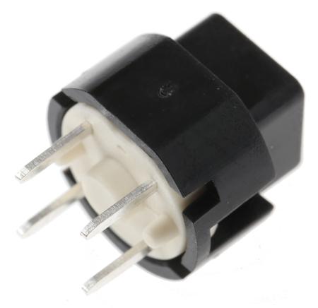 D6C90 F1 LFS C & K Black Tact Switch, SPST 100 mA@ 32 V