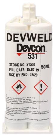 21500 ITW Devcon Devweld 531 Paste Adhesive, 50 ml