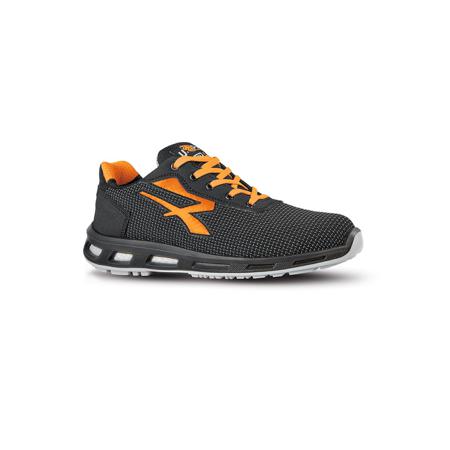 RL20404-02 UPower RL20404 Unisex Black, Orange  Toe Capped Safety Trainers, UK 2, EU 35