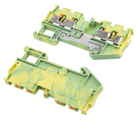 3211809 Phoenix Contact 4-Way PT 4-QUATTRO-PE Earth Terminal Block, 24 → 10 AWG Wire, Push In, Polyamide Housing