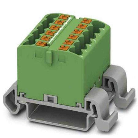 3273162 Phoenix Contact Distribution Block, 12 Way, 4mm², 24A, 690 V, Green