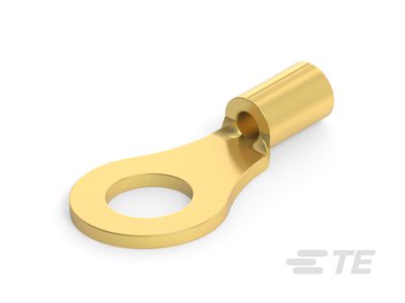 321895-1 TE Connectivity, 3218 Uninsulated Ring Terminal, M4 (#8) Stud Size, Gold