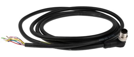 1200651800 Brad from Molex Right Angle M12 to Unterminated Cable assembly, 8 Core 2m Cable
