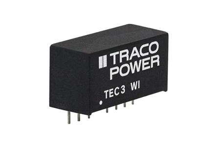 TEC-3-2419WI TRACOPOWER TEC 3WI 3W Isolated DC-DC Converter Through Hole, Vin 9 → 36 V dc, Vout 9V dc, I/O isolation 1600V dc