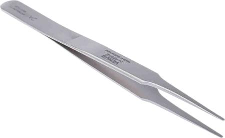 238-6255 RS Pro 120 mm, Anti-Magnetic Stainless Steel, Flat; Rounded, Anti-Acid Tweezers