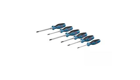 1600A016BF Bosch Phillips, Pozidriv, Slotted, Torx Assorted Screwdriver Set, 6-Piece
