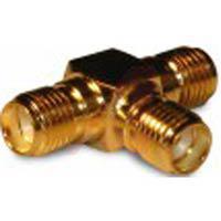 132216 connector,rf coaxial,sma in-series adapter,tee,jack to jack to jack