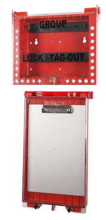 26-GROUPLB-RED-PERMIT-DISPLAY-STATION Brady 27-Lock Plastic Lockout Device