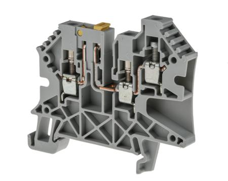1492-JKD4TWTP Allen Bradley 1492 Series Screw Terminal, 3-Way, 10A, 22 → 12 Wire, Screw Cage Termination