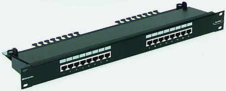 GPCPNLF24OK2M Brand-Rex GigaPlus Series Cat5e 24 Port RJ45 RJ Patch Panel FTP 1U Black