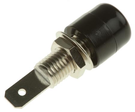 IBU-5568---SW Schutzinger, Black 4mm Socket, Nickel Plated, 30 V ac, 60 V dc, 32A