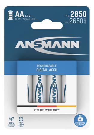 5035092 Ansmann NiMH Rechargeable AA Batteries, 2850mAh