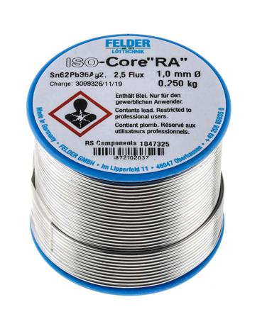18.721.02037 Felder Lottechnik Wire, 1mm Lead solder, 179°C Melting Point