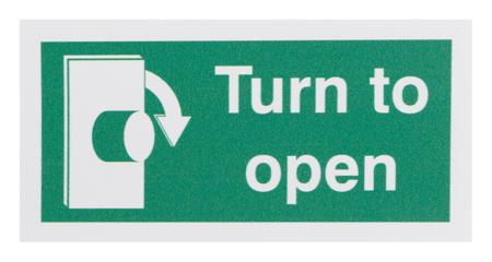 146-411 RS PRO Vinyl Polyester Sign Turn To Open Sign With English Text