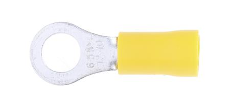 534-430 RS Pro Insulated Tin Plated Crimp Ring Terminal, M6 Stud Size, 2.5mm² to 6mm², 12AWG to 10AWG, Yellow